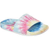 Skechers Women's 119221 Pop Ups Trendy Tie Dye Plush Foam Sandals ThatShoeStore