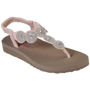 Skechers Women's 31755 Meditation Stars Sparkle Yoga Foam Thong Sandals