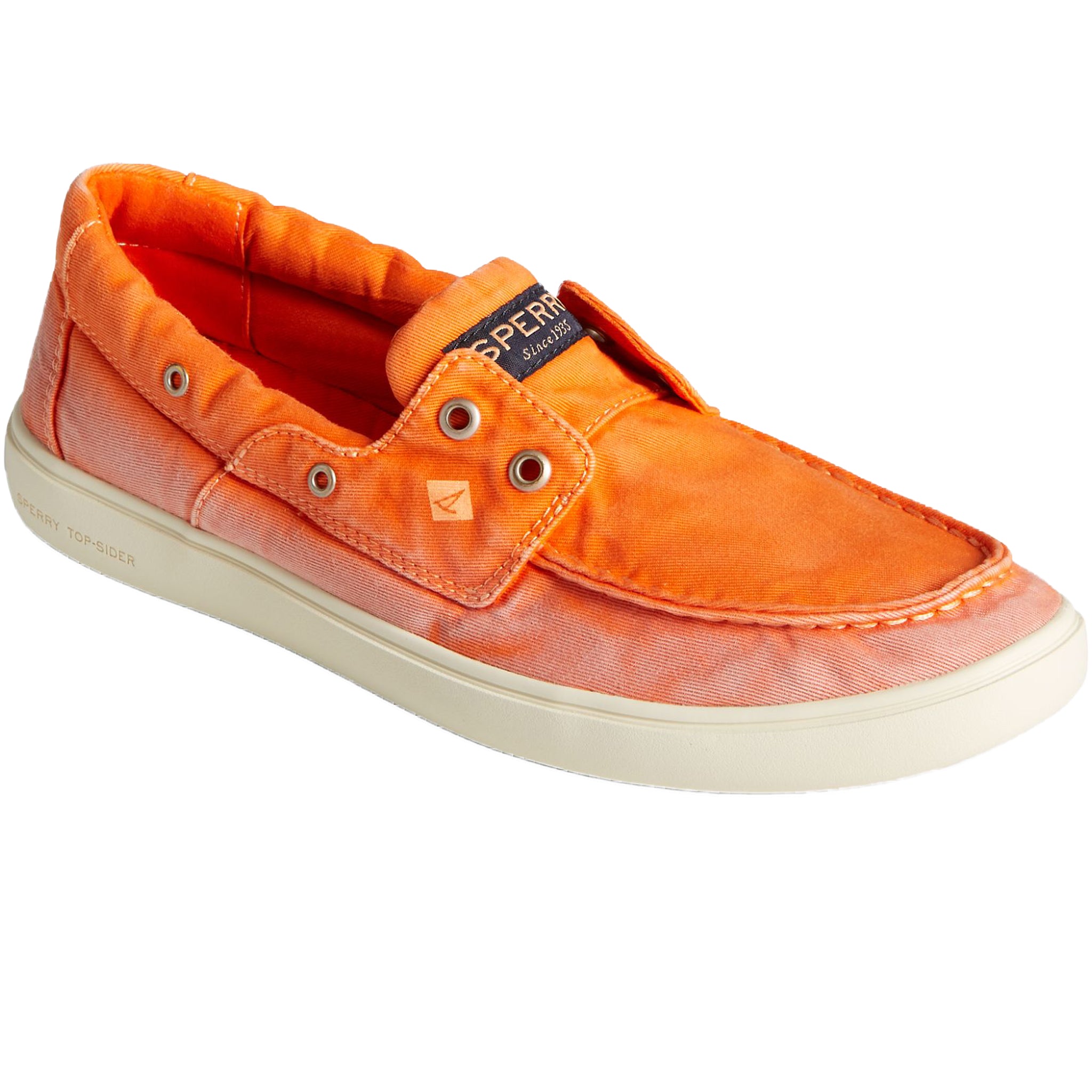 Orange sperry best sale boat shoes