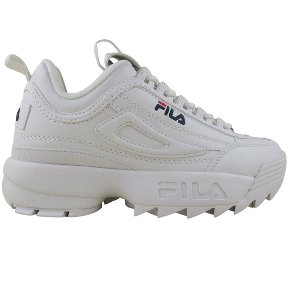 Fila Kids White Disruptor 2 Grade-School Lifestyle Casual Shoes